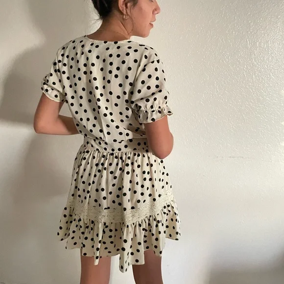 Polka Dot Wrap Dress - Picture 2 of 4